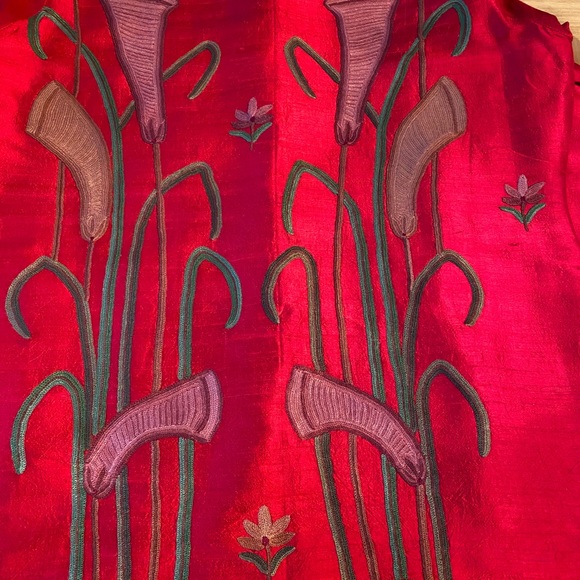 Vintage Handmade Raw Silk Jacket hand Embroidered - Picture 13 of 15